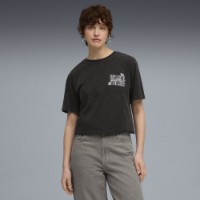 Tricou de dame Puma Graphic Paradise Mindset Washed Relaxed Tee Puma Black, s.M imaginea #2 — magazin online Desire.md