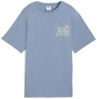 Tricou de dame Puma Graphic Paradise Mindset Washed Relaxed Tee Cool Blue, s.S