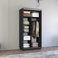 Dulap cu uşi glisante Mobildor-Lux Fox Chipboard/Mirror 100x200 Anthracite (fox6199) imaginea #2 — magazin online Desire.md