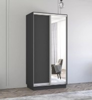 Dulap cu uşi glisante Mobildor-Lux Fox Chipboard/Mirror 100x210 Anthracite (fox6200) imaginea #1 — magazin online Desire.md