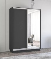 Dulap cu uşi glisante Mobildor-Lux Fox Chipboard/Mirror 130x210 Anthracite (fox6022)