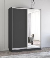 Dulap cu uşi glisante Mobildor-Lux Fox Chipboard/Mirror 160x240 Anthracite (fox6459) imaginea #1 — magazin online Desire.md