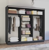 Dulap cu uşi glisante Mobildor-Lux Fox Chipboard/Mirror 250x220 Anthracite (fox6103) imaginea #2 — magazin online Desire.md