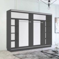 Шкаф-купе Mobildor-Lux Fox Chipboard/Mirror 310x240 Anthracite (fox7067) фото №2 — интернет-магазин Desire.md