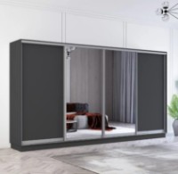 Шкаф-купе Mobildor-Lux Fox Chipboard/Mirror 380x220 Anthracite (fox7017) фото №1 — интернет-магазин Desire.md