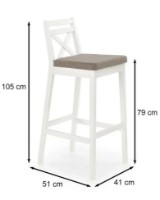 Барный стул Halmar BORYS Vila 2 Dark Walnut фото №3 — интернет-магазин Desire.md