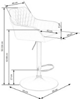 Scaun de bar Halmar H103 Grey imaginea #7 — magazin online Desire.md