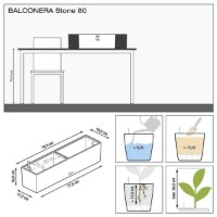 Ghiveci Lechuza Balconera Stone 80 Quartz White imaginea #3 — magazin online Desire.md