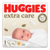 Подгузники Huggies Extra Care Jumbo 1/2-5kg 50pcs фото №1 — интернет-магазин Desire.md