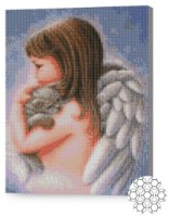 Pictura cu diamante după numere Art Gallery Premium Ангелочек с котенком 30x40cm (XQB76732) imaginea #1 — magazin online Desire.md