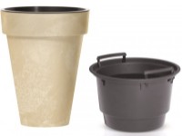 Цветочный горшок Prosperplast Cube Slim Beton Effect CUS460E-CY700 фото №2 — интернет-магазин Desire.md