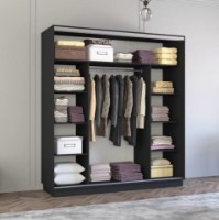 Dulap cu uşi glisante Mobildor-Lux Fox Mirror Elements 190x230 Anthracite (fox6794) imaginea #2 — magazin online Desire.md