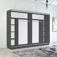 Dulap cu uşi glisante Mobildor-Lux Fox Mirror Elements 310x220 Anthracite (fox7364) imaginea #2 — magazin online Desire.md