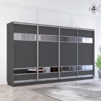 Dulap cu uşi glisante Mobildor-Lux Fox Mirror Elements 390x200 Anthracite (fox7079)
