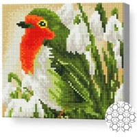 Mozaic cu diamante Art Gallery Premium Bird and Snowdrops 20x20cm (BJ1110)
