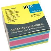Hârtie de notițe Info Notes 75x75mm Neon 450pcs (5654-51)