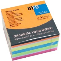 Hârtie de notițe Info Notes 75x75mm Neon 450pcs (5654-53)
