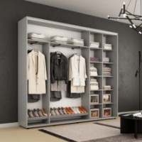 Dulap cu uşi glisante Mobildor-Lux Compact Chipboard/Mirror 260x230 Grey (00013422) imaginea #2 — magazin online Desire.md