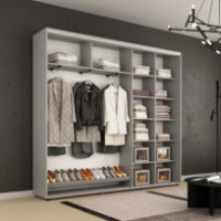 Dulap cu uşi glisante Mobildor-Lux Compact Lines/Mirror 240x240 Grey (00013863) imaginea #2 — magazin online Desire.md