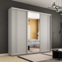 Dulap cu uşi glisante Mobildor-Lux Compact Lines/Mirror 260x210 Grey (00013351) imaginea #1 — magazin online Desire.md