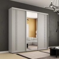 Dulap cu uşi glisante Mobildor-Lux Compact Meander/Mirror 270x230 Grey (00013329) imaginea #1 — magazin online Desire.md