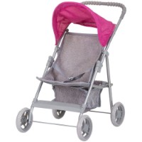 Cărucior pentru păpuși Chipolino Alice Grey/Pink Linen (KZKAL02401GP)