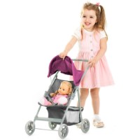 Cărucior pentru păpuși Chipolino Alice Grey/Pink Linen (KZKAL02401GP) imaginea #3 — magazin online Desire.md