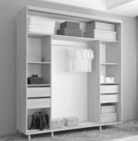 Dulap cu uşi glisante Mobildor-Lux Aron-S 200x200 Anthracite/White (arons5281) K imaginea #2 — magazin online Desire.md