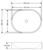 Умывальник Montebella 550x425 Oval Pantera фото №3 — интернет-магазин Desire.md