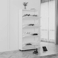 Обувница Mobildor-Lux Leo 90x27x164 White/Anthracite (00013515) фото №2 — интернет-магазин Desire.md