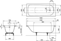 Sale! Cadă de baie Kaldewei Eurowa 1500x700 imaginea #2 — magazin online Desire.md