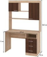 Masa de birou Пехотин Альтаир Oak Sonoma/Walnut imaginea #3 — magazin online Desire.md