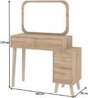 Măsuţă de toaletă Пехотин Трюмо-7 Oak Sonoma imaginea #2 — magazin online Desire.md