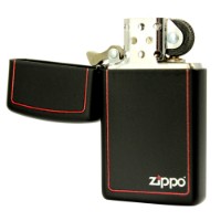 Brichetă Zippo 1618 ZB Black Matte w/Zippo Logo Band Slim imaginea #2 — magazin online Desire.md