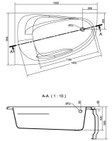 Cadă de baie Cersanit Joanna New 150х95 R imaginea #4 — magazin online Desire.md