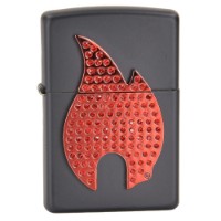 Brichetă Zippo 29106 Emblem Flame Black Matte