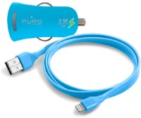 Încărcător auto Puro Mini Car Charger with Lightning Connector Blue (MCHUSBAPLT1BLUE)