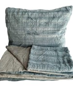 Set de perne și cuvertură O’llessya New Style 230x250cm + 2pcs 50x70cm Albastru-Gri (V1-5/1)