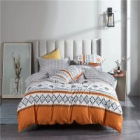 Lenjerie de pat O’llessya New Style New Style 200x220cm Alb/Albastru/Gri/Orange (V-85/23)