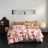 Lenjerie de pat O’llessya New Style New Style 200x220cm Bej/Bordo (V-85/34)