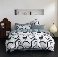 Lenjerie de pat O’llessya New Style New Style 200x220cm Gri/Negru/Alb (V-85/31)