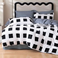 Lenjerie de pat O’llessya New Style New Style 200x220cm Negru/Alb (V-85/32)