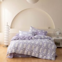 Lenjerie de pat O’llessya New Style New Style 200x220cm Violet/Alb (V-85/15)