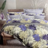 Постельное бельё O’llessya New Style Polycotton/1 200x220cm Gri/Galben/Albastru
