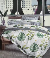 Постельное бельё O’llessya New Style Polycotton/2 200x220cm Alb/Verde