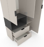 Шкаф Nex Home A002L Anthracite/Cashmere (NX-00000209) фото №3 — интернет-магазин Desire.md