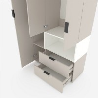 Шкаф Nex Home A002R Cashmere/White Snow (NX-00000206) фото №4 — интернет-магазин Desire.md