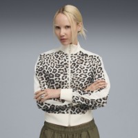 Jachetă damă Puma T7 Leo Luxe Aop Short Track Jacket Alpine Snow/Ice Coffee, s.XS imaginea #2 — magazin online Desire.md