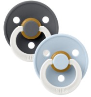 Пустышка BIBS Colour Glow 2 Pack - Iron/Baby Blue 6+ months (120266)