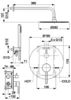 Душевой набор Armatura Moza (109672) фото №2 — интернет-магазин Desire.md